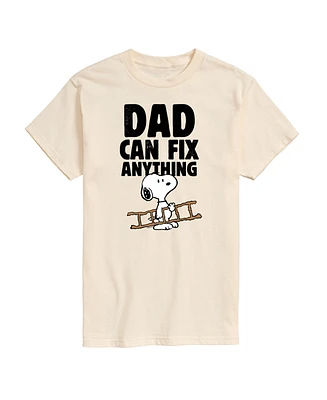 Airwaves Men's Peanuts Snoopy Father's Day Dad Can Fix Anything Short Sleeve T-Shirt