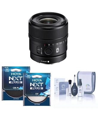 Sony E 15mm f/1.4 G Lens, Bundle with Hoya Nxt Plus 55mm Uv+Cpl Filter Kit, Cleaning Kit