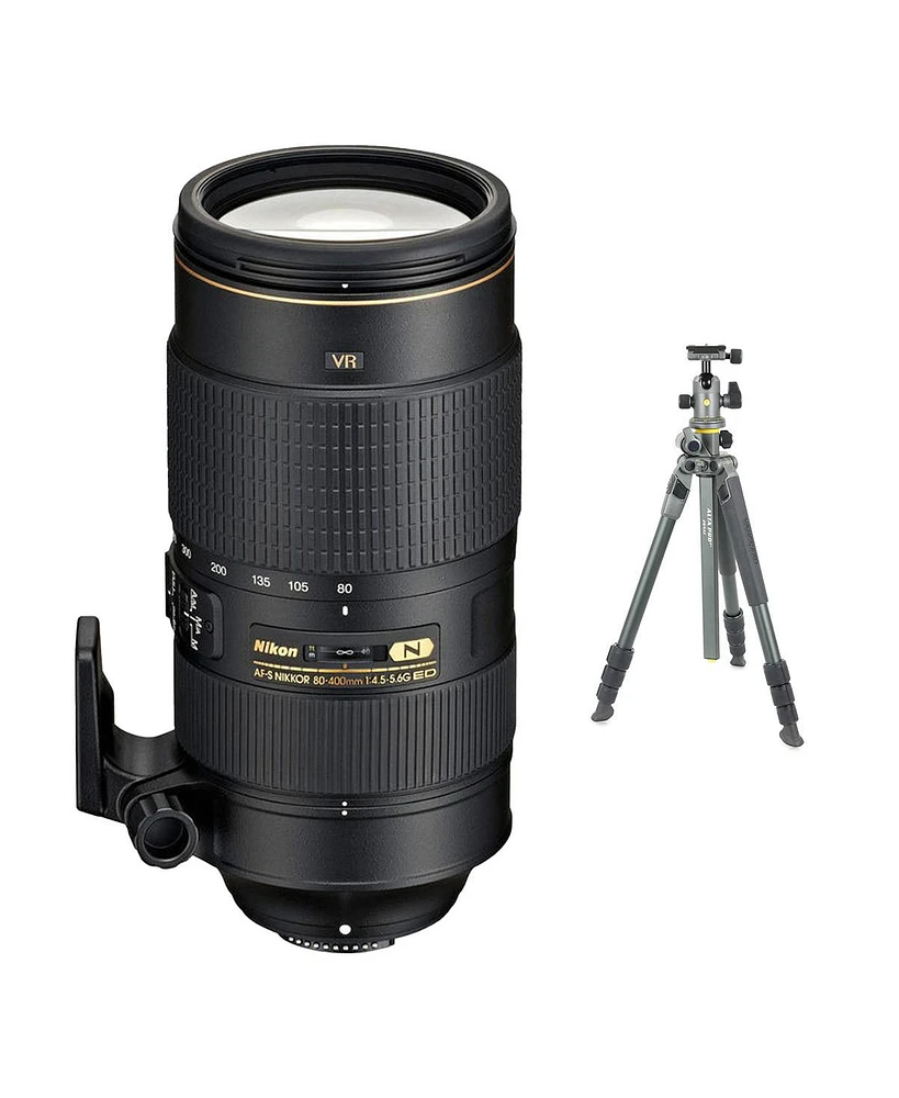 Nikon 80-400mm f/4.5-5.6G Af-s Vr Nikkor Ed Lens with Alta Pro 2+ 264AB 4-Section Aluminum Tripod