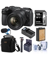 Nikon Z 30 Mirrorless Camera with Nikkor Z Dx 12-28mm f/3.5-5.6 Pz Vr Lens, Bundle with 128GB Memory Card, Shoulder Bag, TASC300 Microphone, Mt-11 Tri