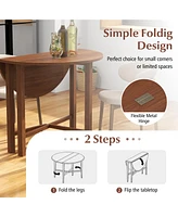 Foldable Dual Drop Leaf Dining Table for Small Spaces and Cozy Meals