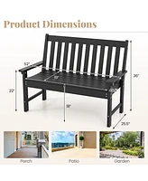 All-Weather Hdpe Outdoor Bench with Backrest and Armrests