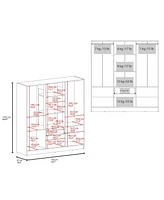 Olin 6-Door Wardrobe with Shelves and Drawer, Multistorage.