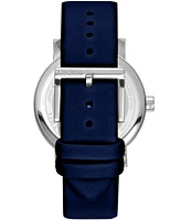 Dkny Women's Soho Maxi Dark Blue Leather Strap Watch, 40mm
