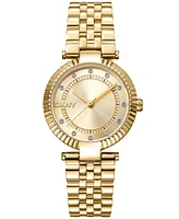 Dkny Women's Essential Glitz Gold-Tone Stainless Steel Bracelet Watch, 30mm