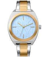 Dkny Women's Broadway Maxi Light Blue Dial Gold Two-Tone Stainless Steel Bracelet Watch 38mm