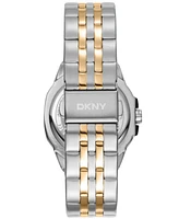 Dkny Women's Brooklyn Midi Light Blue Dial Gold Two-Tone Stainless Steel Bracelet Watch 34mm