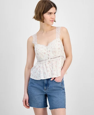 And Now This Women's Lace-Trim Floral Peplum Top, Exclusvely at Macy's