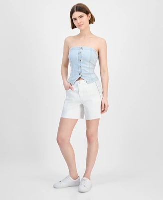 And Now This Women's High-Rise Stud-Trim Denim Shorts, Exclusively at Macy's