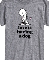 Airwaves Men's Peanuts Love Is Having a Dog Short Sleeve T-Shirt