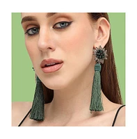 Sohi Women's Gold Plated Party Designer Stone Drop Earrings