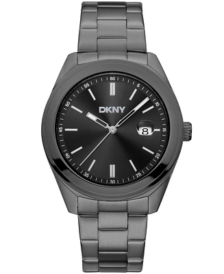 Dkny Men's Modernist Classics Gun Metal-Tone Stainless Steel Bracelet Watch, 40mm