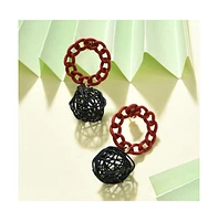Sohi Women's Textured Drop Earrings
