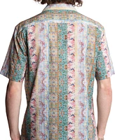 Paisley & Gray Men's Slim Fit Short Sleeve Multi-Pattern Button Front Camp Shirt