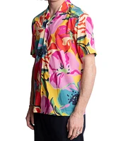 Paisley & Gray Men's Slim Fit Short Sleeve Floral Print Button Front Camp Shirt