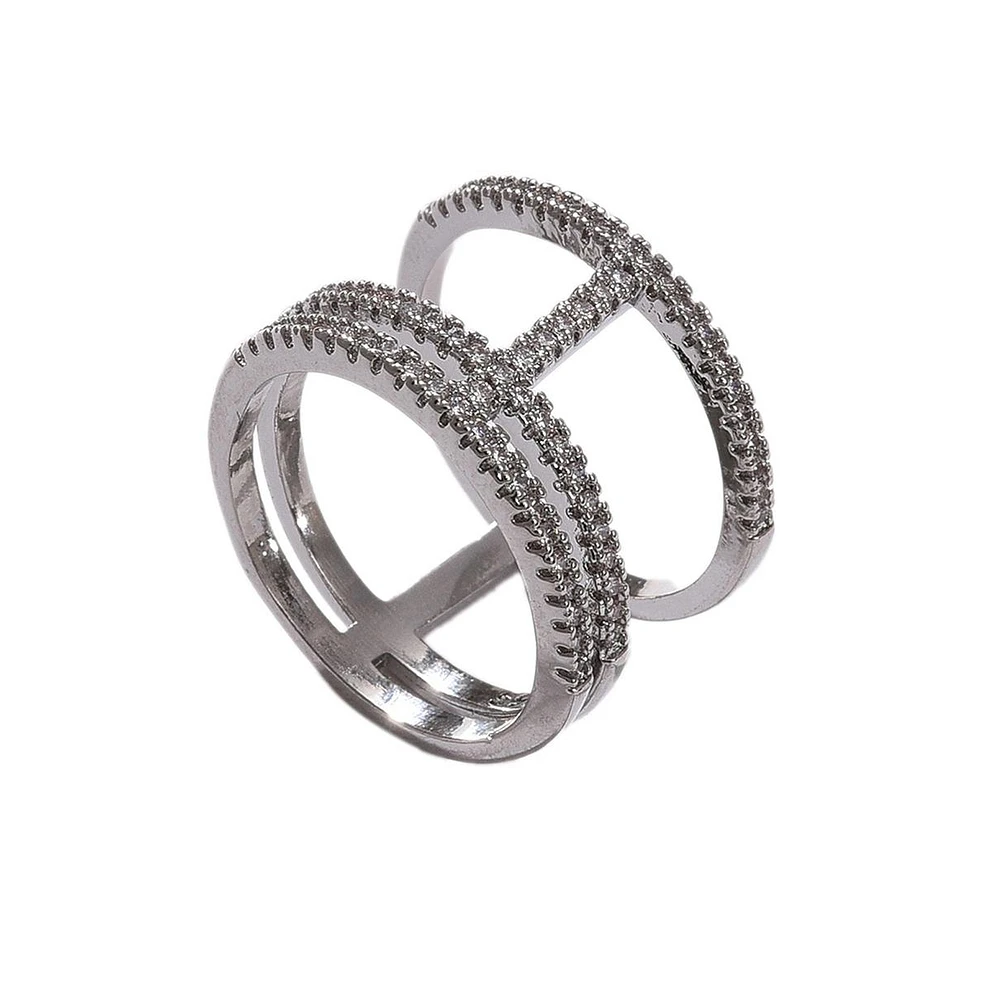Sohi Women's Crystal Cocktail Ring