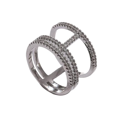 Sohi Women's Crystal Cocktail Ring