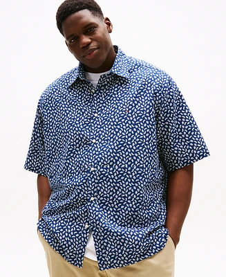 Tommy Hilfiger Men's Big & Tall Leaf-Pattern Linen Shirt
