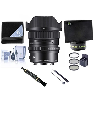 Sigma 20mm f/2 Dg Dn Contemporary Lens for L Mount, Bundle with ProOptic 62mm Filter Kit, Flex Lens Shade, Lens Wrap, Lens Cleaner, Cleaning Kit, Lens