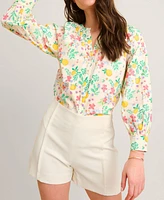 UNTUCKit Women's Stretch Cotton Lemon Print Carrie Shirt