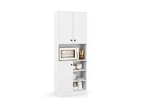 Kitchen Pantry Storage Cabinet – Microwave Stand with Open Shelves for Kitchen Organization