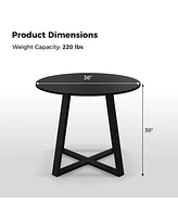 Mid-Century Round Dining Table with Pedestal Base for Dining Room