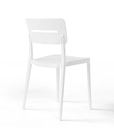 3-Piece Outdoor Resin Patio Bistro Set with Stackable Dining Chairs