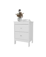Nogales NightStand with 2 Drawers, Withe