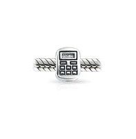 Bling Jewelry Set of 2 Latte Travel Mug Cup Coffee and Calculator Charm Bead Sterling Silver