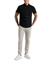 Perry Ellis Men's Slim-Fit Stretch Solid Button-Down Seersucker Shirt