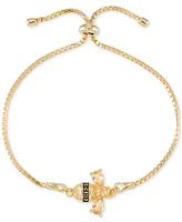 Citrine (2 ct. t.w.) & Marcasite Bee Bolo Bracelet in 18k Gold-Plated Sterling Silver