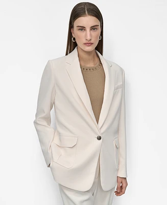 Dkny Women's Aero Crepe Notch-Collar One-Button Blazer
