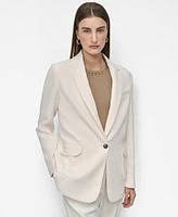 Dkny Women's Aero Crepe Notch-Collar One-Button Blazer