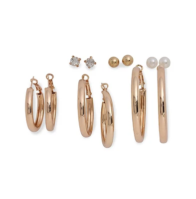 Sohi Women's Everyday Hoop Earrings Set