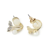 Sohi Women's Gold Plated Pearls Stud Earrings