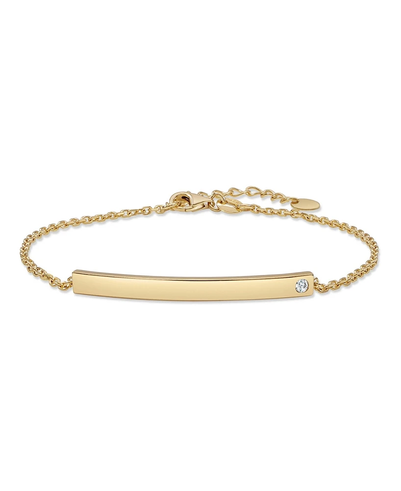 Devata Id Bar Chain Bracelet in 14K Gold, 6.5 in adj to 7.5 in, approx. 3.0 grams.