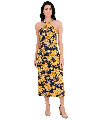 Siena Women's Printed Halter-Neck Sleeveless Maxi Dress