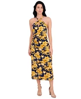 Siena Women's Printed Halter-Neck Sleeveless Maxi Dress