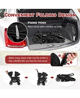Costway Baby Twin Double Stroller Lightweight Travel Pushchair