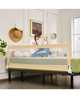 Costway Toddler 71''Foldable Bed Rail Guard Swing Down Safety