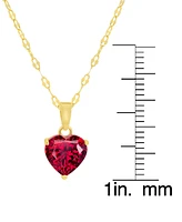 Lab Grown Ruby Heart 18" Pendant Necklace (2-1/4 ct. t.w.) in 14k Gold-Plated Sterling Silver
