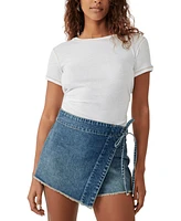 Free People Women's Emmy Cotton Denim Mini Skort