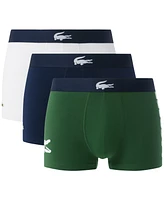 Lacoste Men's 3-Pack Regular-Fit Big Croc Logo Trunk Underwear