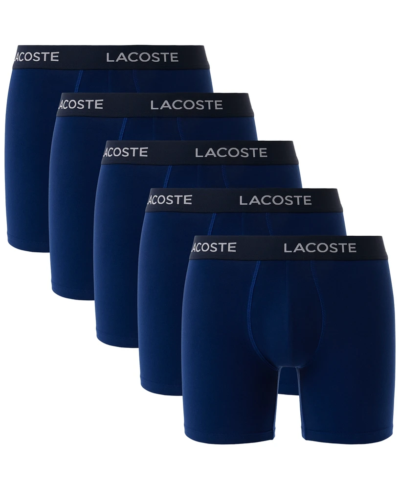 Lacoste Men's 5-Pack Regular-Fit Stretch Logo Band Boxer Briefs