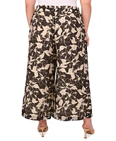 Vince Camuto Plus Floral-Print Drawstring Pants