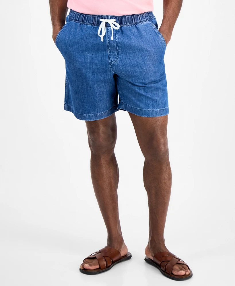 Club Room Men's Drawstring Chambray Shorts, Exclusively at Macy's