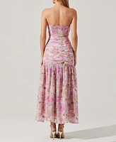 Astr the Label Women's Estefany Floral-Print Strapless Maxi Dress