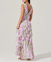 Astr the Label Women's Cytherea Floral-Print Ruffled Maxi Dress