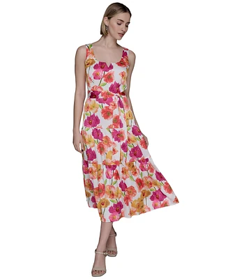 Karl Lagerfeld Paris Women's Floral-Print A-Line Dress