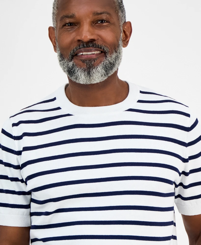 Club Room Men's Short-Sleeve Bengal Striped Cotton Sweater T-Shirt, Exclusively at Macy's